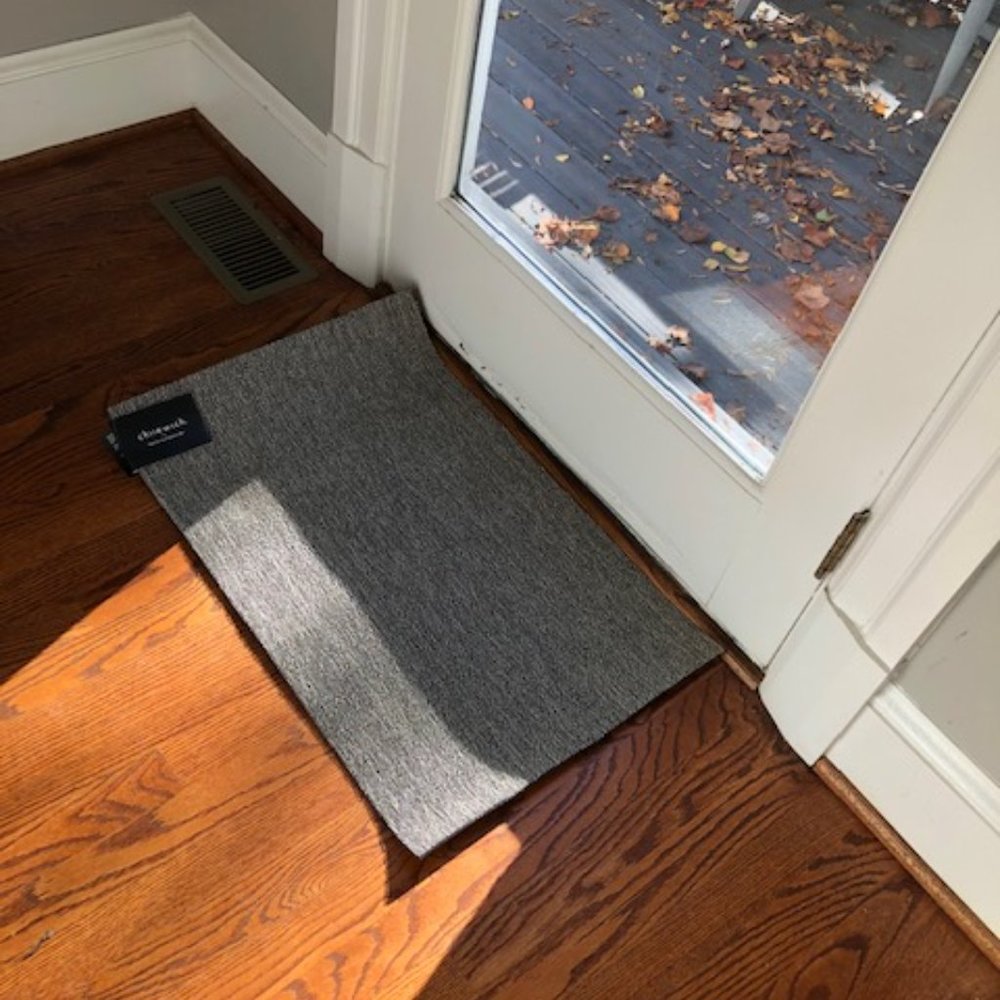 2 (identical) Chilewich Heathered Shag Doormats 18x28 PEBBLE NWT